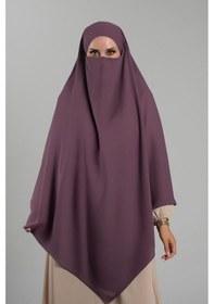 Resim Hürrem Bone Mor Pratik Hazır Geçmeli Tesettür Eşarp Krep Bağcıklı Çift Katlı Sufle Hijab 2314 22 Mor 