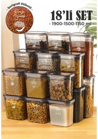 Resim Vienev Etiketli Peggy Dikdörtgen Saklama Kabı 18'li Antrasit 