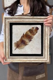 Resim Fins Stone Decor Çerçeveli Tablo Taş Duvar Dekoru 30 X 30 Cm Kuş Tüyü Tablosu Cdd3030-1324 