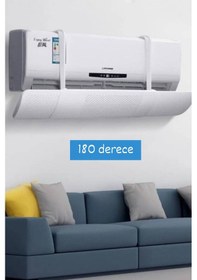 Resim Ayarlanabilir Universal Klima Hava Yönlendirici Delikli Klima Çarpması Önleyici Klima Perdesi 56-90cm 