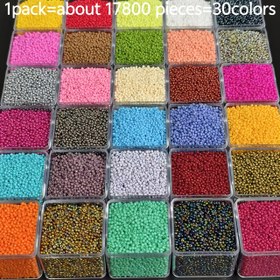 Resim 18.800 adet 1,8 mm yüksek kaliteli Çek cam boncuk - 30 renk dekoratif boncuk - tek boyutlu DIY takı yapımı için uygun - el yapımı küpe, bileklik ve kolye tasarımlarında sınırsız tasarım imkanı 