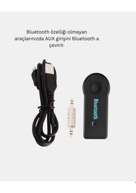 Resim Bluetooth Aux Araç Kiti Eller Serbest Müzik Çalar Dahili Mikrofon 