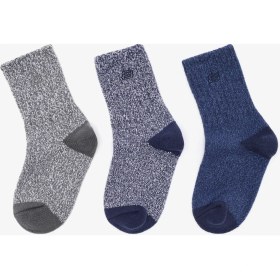 Resim Skechers Non Terry Crew - 3'Lü Paket Çocuk Çorap Büyük Erkek Çocuk Mavi/Gri Çorap S600808-434 