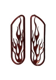 Resim Alev desenli çamurluk venti kırmızı nikel 6x21 cm 2 adet 