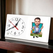 Resim Erkek Kimya Hocası Karikatürlü Masa Saati 