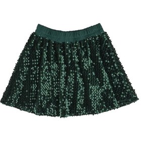 Resim Pullu Kloş Etek Yeşil 