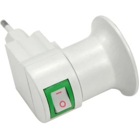 Resim Aliden Gece Lambası Prize Takma Aparatı - Anahtarlı Duy Fiş E27 Aç Kapa Anahtarlı Duy 