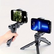 Resim Taşınabilir 360° Dönebilen Anti-Shake Tripod mobil telefonlar için - Dayanıklı Plastik, İç/Dış Mekan Yayını ve Fotoğrafçılık için İdeal, Mobil Telefon Tutucu|Stabil Tripod|Kompakt Tasarım 