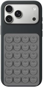 Resim Coverzone Dikdörtgen Vantuzlu Yapışkan Telefon Tutucu Taşınabilir Silikon Yumuşak Telefon Standı Geniş Kullanım Alanı Gri 