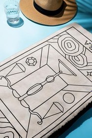 Resim Dijital Baskı Plaj Deniz Havlusu Terazi Burcu Desenli Peştamal HVL0043 