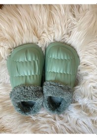 Resim Akınal Bella Ortopedik Ultra Yumuşak Yünlü Unisex Ev Terliği Nil Yeşili 