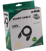 Resim S-link SLX-937 Scart To Scart 5mt Gold Kılıflı Kablo 