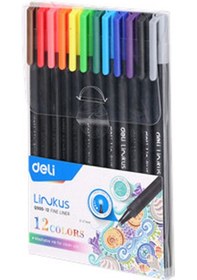 Resim Deli 12'li Fine Liner Keçeli Kalem Q900-12 