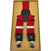 Resim Brianze Deri Bağlantılı Kırmızı Pantolon Askısı 