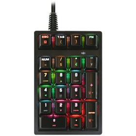 Resim Zilvana RGB Mekanik Sayısal Tuş Takımı | 21 Tuşlu Kablolu Numpad, Mavi Switch, Gaming & Ofis Klavye 