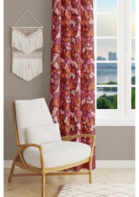 Resim Burgundy 2 Desenli Süet Oturma Odası Salon Fon Perde Baskılı Ekstrafor Büzgü Tek Kanat Prd-1056 Çok Renkli 