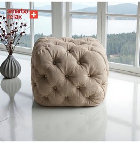 Resim Smarto Relax Puf Zinal Ayaksız Kapitoneli Kare 45x45 Cm Bej Bej 