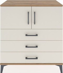 Resim Hyperion Şifonyer Tek Raflı 3 Çekmeceli 2 Kapaklı 88x44x96 Ça... Çam 