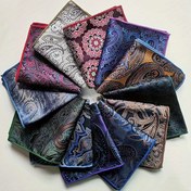 Resim 1 Adet Erkek Paisley Desenli Cep Mendili - Premium Polyester Dokuma İpek Görünümlü, Çeşitli Renklerde Düğün, Resmi Etkinlikler ve Banketler İçin Aksesuar 