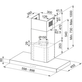 Resim Franke Crystal FCR 925 TC BK XS Duvar Tipi 90 CM Davlumbaz 