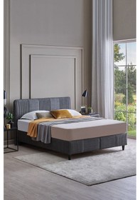 Resim Wool Sense Baza - Başlık Set - Koyu Gri 120x200 