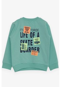 Resim Breeze Erkek Bebek Sweatshirt Kaykaycı Baskılı 9 Ay-3 Yaş, Mint Yeşili 3 Yaş Mint Yeşili 