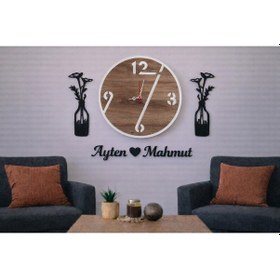 Resim Salon Duvar Saati 40 Cm Çiçekler 30 Cm Kişiye Özel No 1016 Çok Renkli 