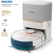 Resim Philips Homerun 7000 Serisi Aqua Islak-kuru Robot Süpürge 20 mm Lazer 5000 Pa Beyaz Gold-xu7100/02 