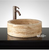 Resim Traverten Silindir Lavabo 