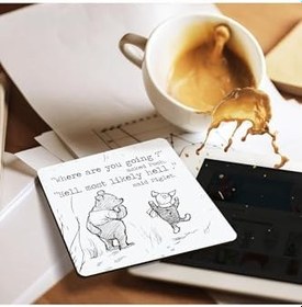Resim Winnie The Pooh 6 Pcs Sarcastic Where Are You Going Special Friend Pooh Gift Coaster 