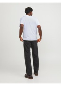 Resim Jack & Jones Jack&jones Paulos Erkek Beyaz Yuvarlak Yaka Tişört 12245087-WHT Beyaz 