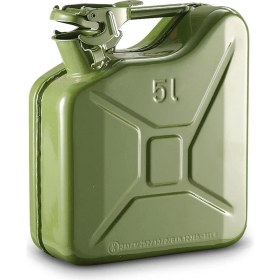 Resim Biterse Askeri Yeşil Metal Benzin Bidonu Yakıt Bidonu 1 Adet 