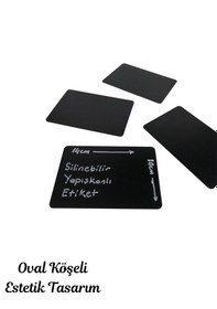 Resim 10 Adet Silinebilir Karatahta Siyah Etiket 14 x 10 CM Yapışkanlı Raf 