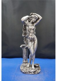 Resim Afrodit Mitolojik Tasarım Heykel - 27 Cm Ev Ofis Dekoratif Hediyelik Aksesuar Biblo Gümüş 