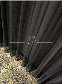 Resim Tül Perde Siyah Grek Tül Etek Kurşunlu (1 e 3 Sık Pileli) Çok Renkli 