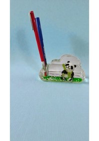 Resim Sulu Panda İki Tane Kalem Takılan Kalemlik Li Panda Kalemlik Hediyelik Süs Dekor Boyut:10cm Diğer 