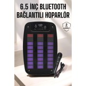 Resim Techno Stock Bluetooth Hoparlör Rgb Işıklı Usb Sd Kart Girişli Taşınabilir 