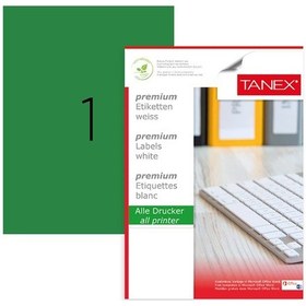 Resim Tanex Tw-2000 210X297 MM X100Adet Pastel Yeşil Etiket X5Pk. 