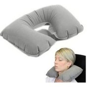 Resim Şişme Seyahat Yastığı Gri Lacivert 