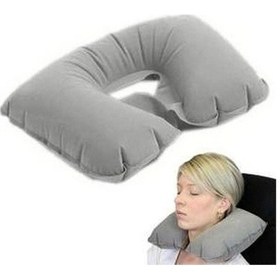 Resim Şişme Seyahat Yastığı Gri Lacivert 