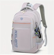 Resim Maxaccess Dayanıklı Nylon Öğrenci Sırt Çantası Beige M Büyük Kapasiteli Bej 