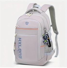 Resim Maxaccess Dayanıklı Nylon Öğrenci Sırt Çantası Beige M Büyük Kapasiteli Bej 