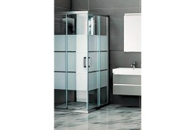 Resim Durul Duşakabin Kare Kumlama Box Desen 5mm Temperli Alüminyum 140x90 cm Parlak 