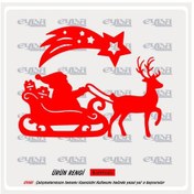 Resim Noel Baba Geyikler Yılbaşı Sticker Süs Cam Yapıştırma 