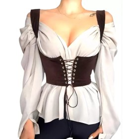 Resim Ero Rosso Gömlek Ve Elbise İçin Dekoratif Korse Askısı 237011002 Kahverengi 