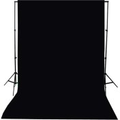 Resim Greenbox A+ KALİTE-black screen-siyah fon perde (2x3m) +FON STANDI 