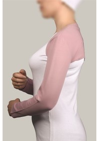 Resim Altobeh Uzun Kollu Kadın Tesettür İçe Giyilen Bolero - Koyu Pembe Çok Renkli 