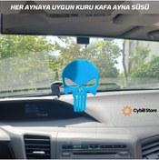 Resim CybillStore KURU KAFA ŞEKİLLİ AYNA SÜSÜ HER AYNAYA UYGUN ZİNCİRLİ PLEKSİ 