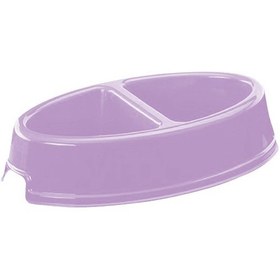 Resim Çiftli Oval Kedi/köpek Küçük Mama Kabı Lila 