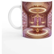 Resim Terazi Burcu Baskılı Kahve Kupası - Zodyak Kütüpanesi Vs3 